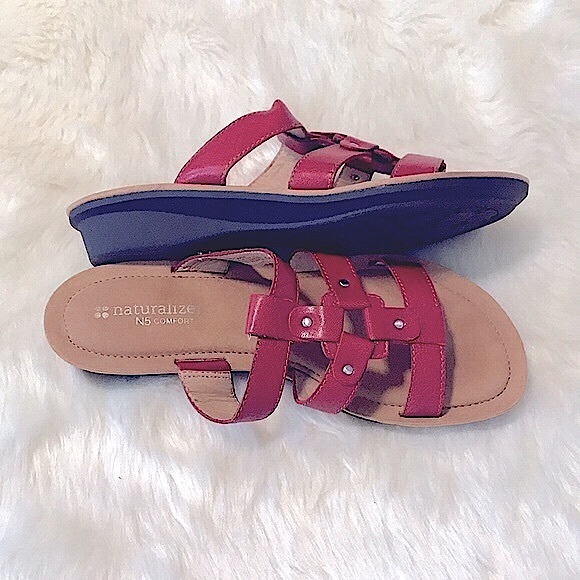 Chic Modern Red Leather Open-Toe Strappy Sandals - Picture 4 of 16